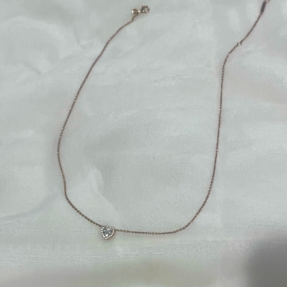 Rose gold pandora hear necklace